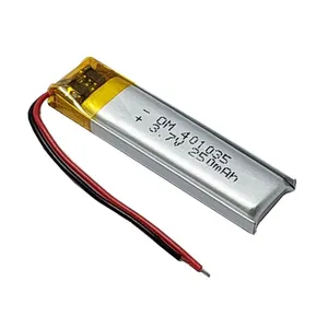باتری لیتیومی قابل شارژ مدل OM-401035 ظرفیت 250 میلی‌آمپرساعت