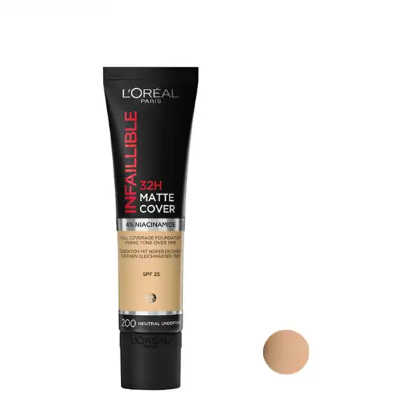 کرم پودر لورآل مدل Infaillible Matte Cover شماره 200 حجم 30 میلی لیتر