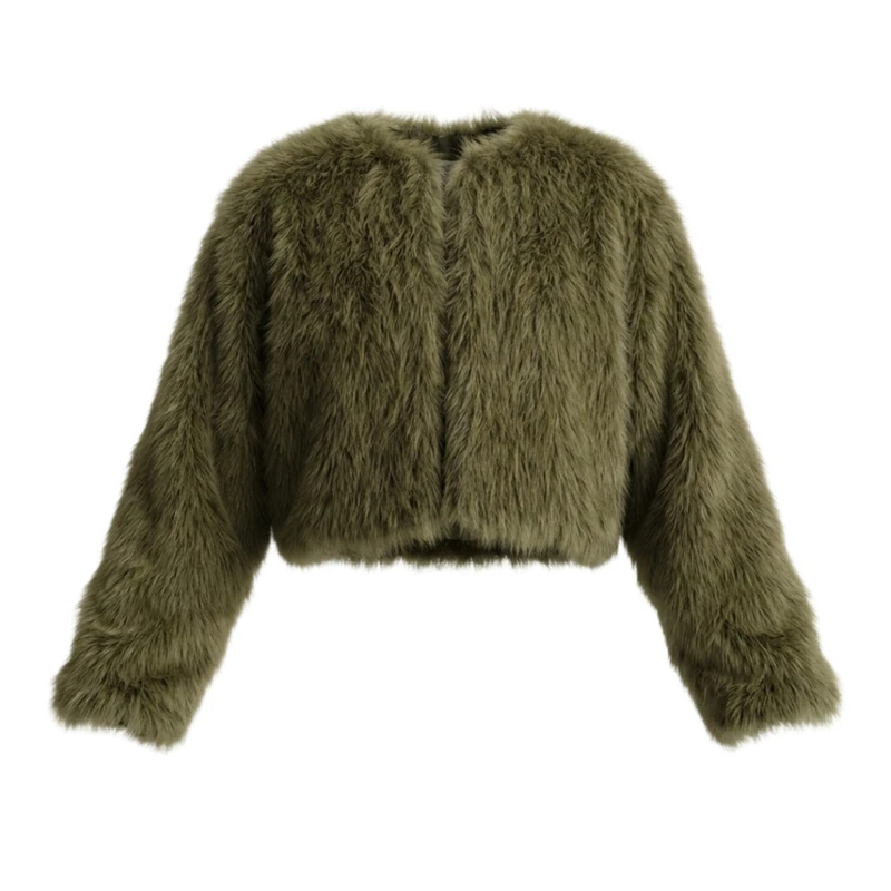 عکس شماره 2 : کراپ کت زنانه مدل خزدار کوتاه