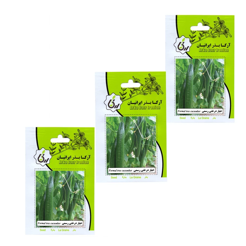 بذر خیار درختی رسمی آرکا بذر ایرانیان مدل A16 مجموعه 3 عددی 