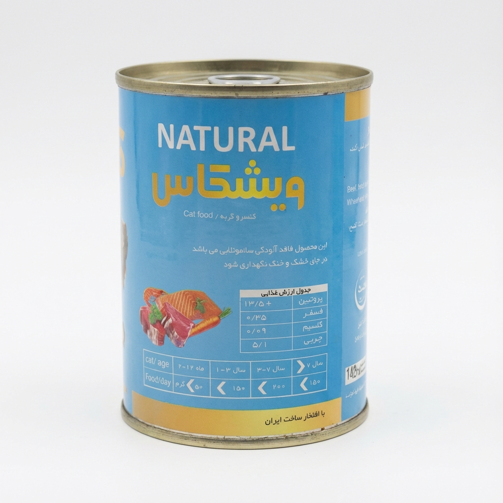 کنسرو غذای گربه بالغ ویشکاس مدل پته طعم گوشت و ماهی وزن 380 گرم