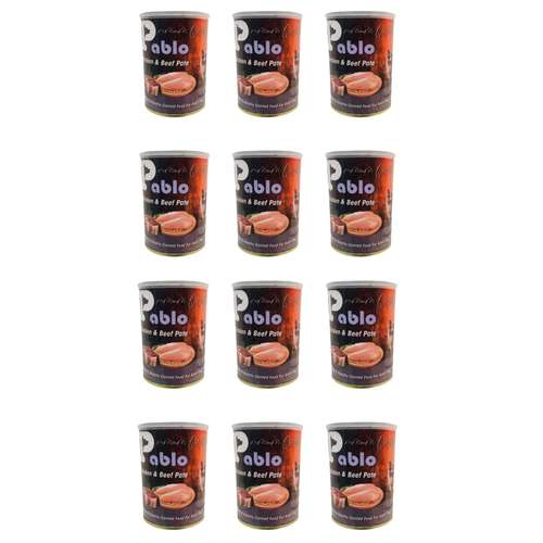 کنسرو غذای سگ پابلو مدل گوشت گوساله و‌ مرغ 4800 گرم بسته 12 عددی