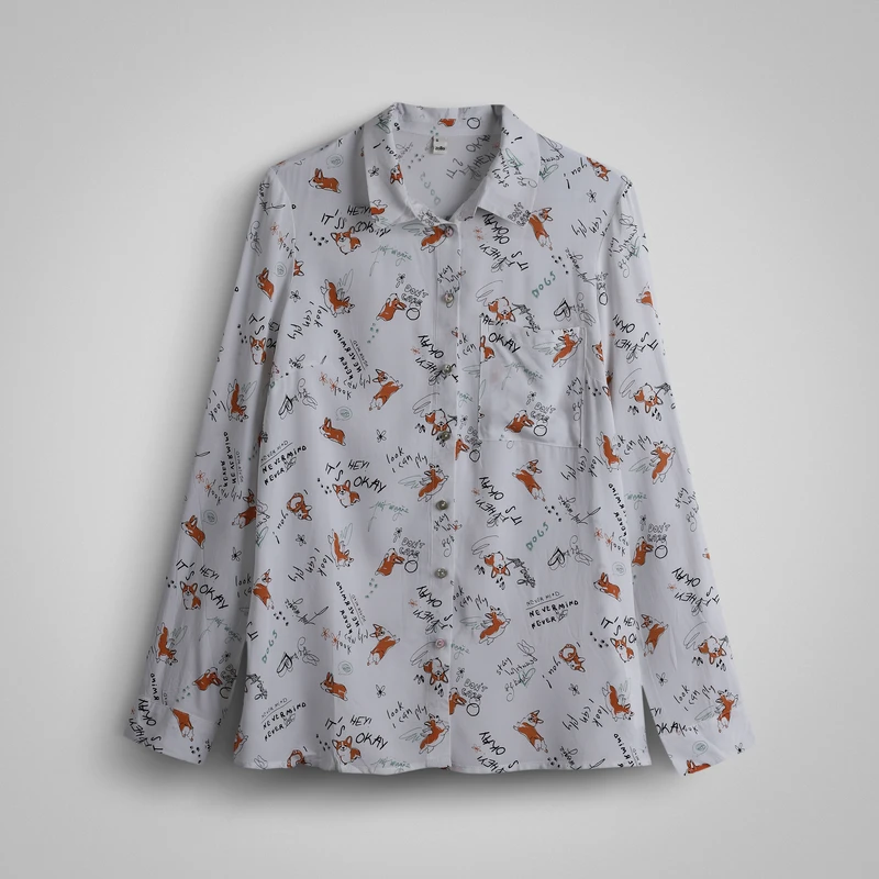 شومیز آستین بلند یقه برگردان زنانه زولا مدل 58