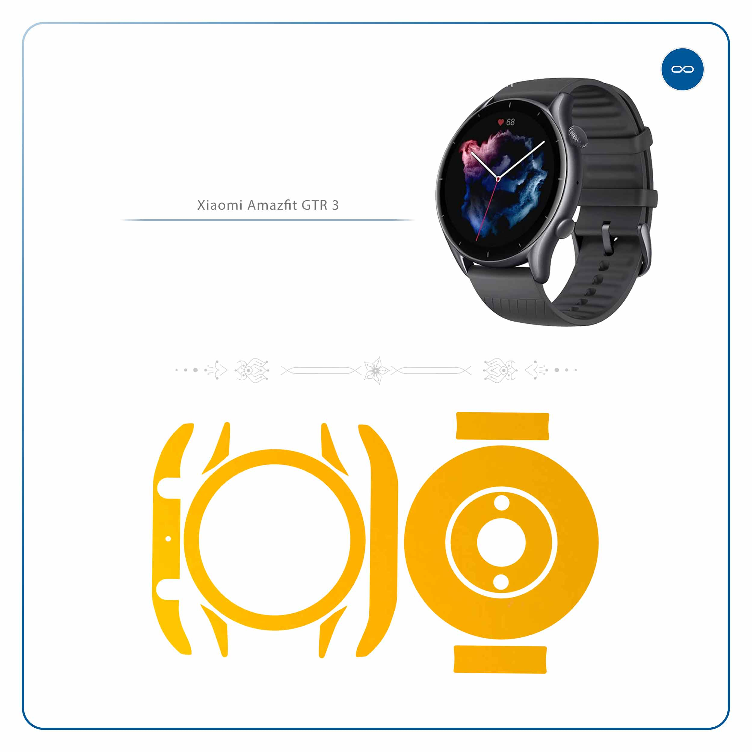 برچسب ماهوت طرح Matte-Deep-Mustard مناسب برای ساعت هوشمند آمازفیت GTR 3