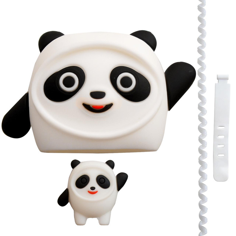 محافظ کابل طرح فانتزی پاندا مدل Cute Panda-Cover به همراه محافظ شارژر دیواری مجموعه 4 عددی