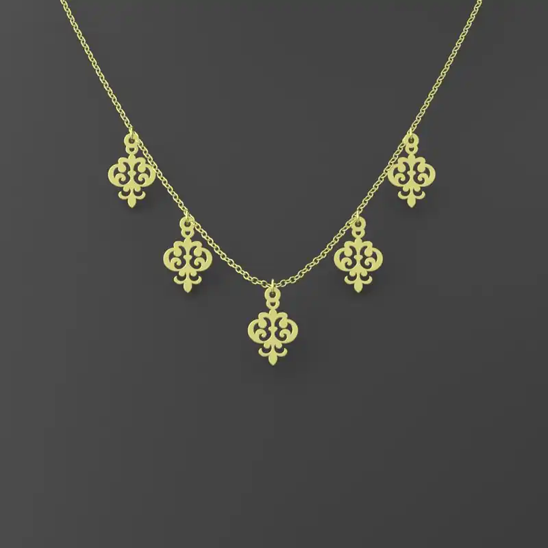 گردنبند طلا 18 عیار زنانه مدوپد مدل هندسی کد RNA15236