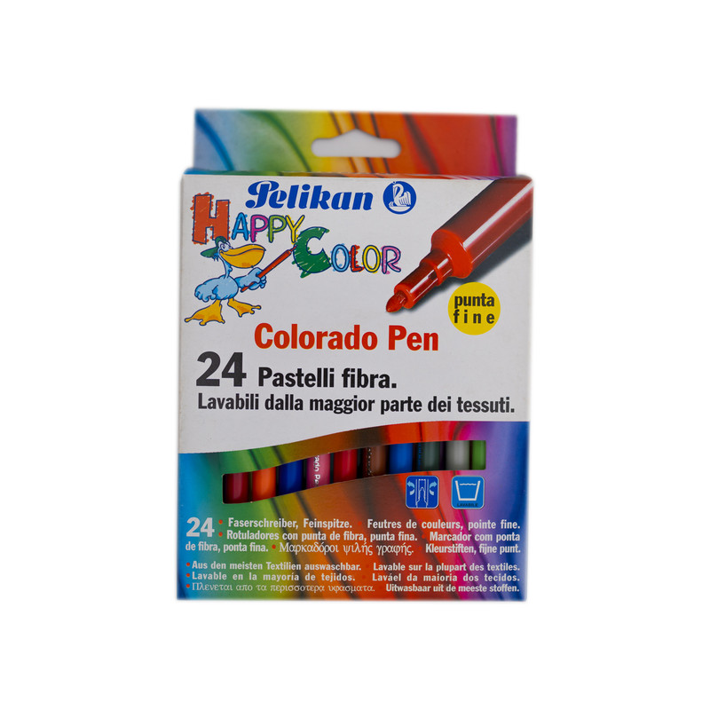 ماژیک نقاشی 24 رنگ پلیکان مدل happy color