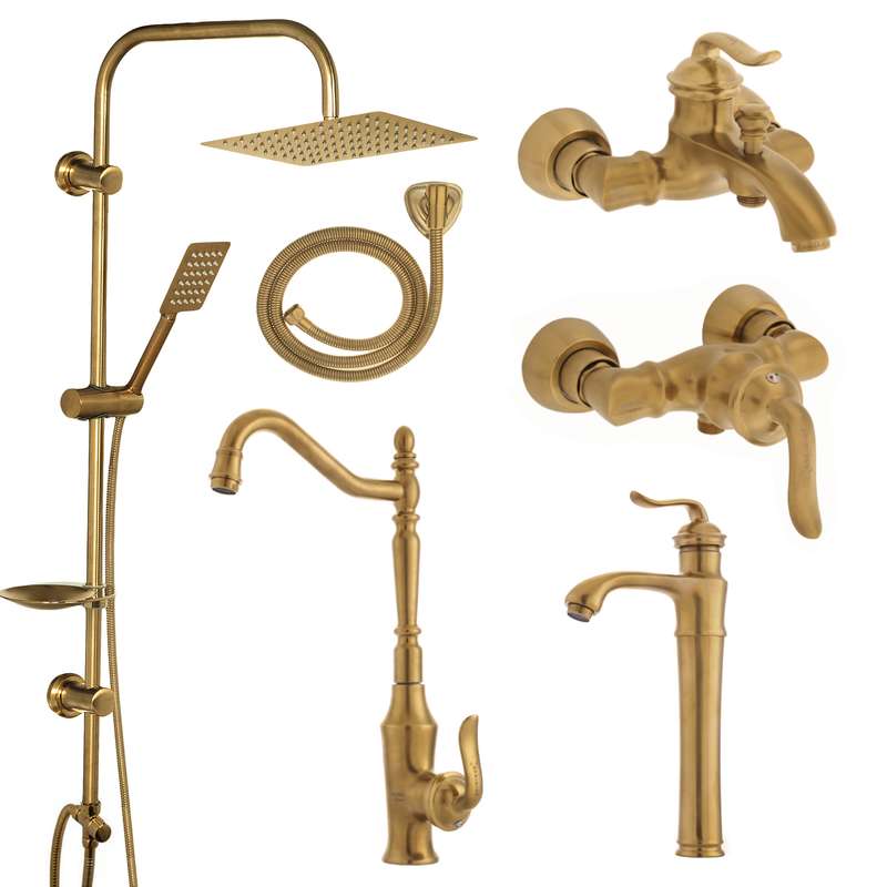 ست شیرآلات نایریکا مدل هلن کد B-M01 مجموعه 6 عددی