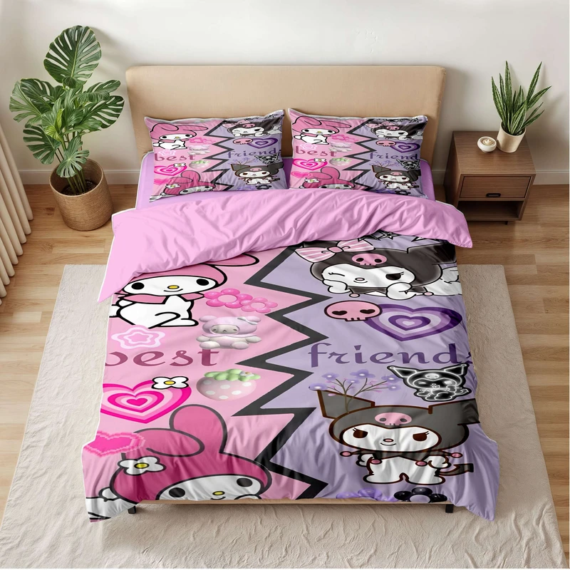 سرویس خواب 1 نفر 5 تکه مدل کرومی کد kuromi 919