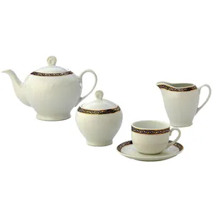 سرویس چای خوری 17 پارچه چینی زرین ایران سری ایتالیا اف مدل پرمیس