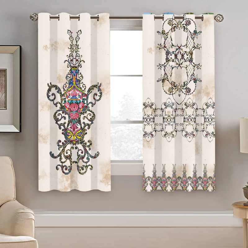 پرده نیروانا طرح سنتی مدل مخمل کد 8019  سایز 140×200 سانتی متر