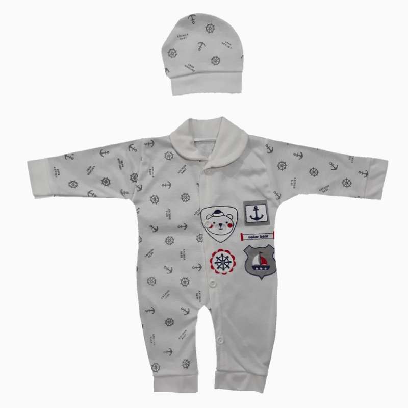 ست سرهمی و کلاه نوزاد مدل 012