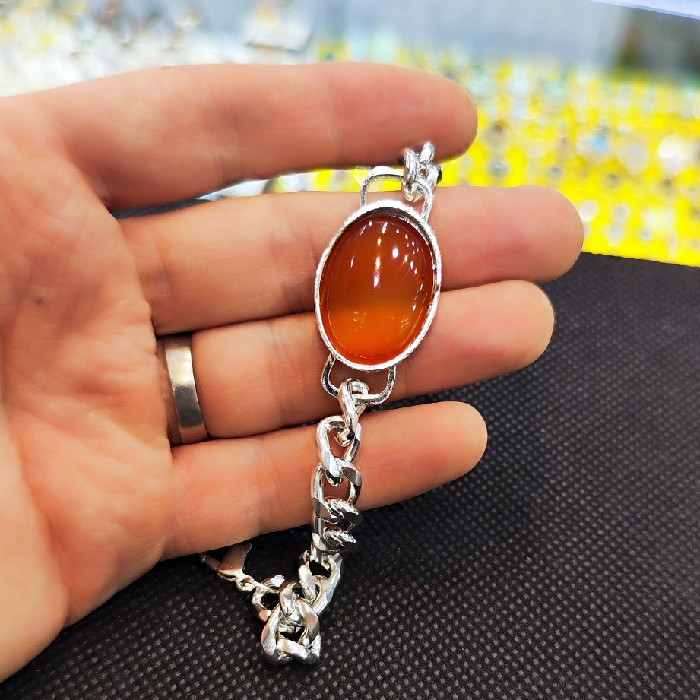 دستبند مردانه مدل سنگ عقیق کد 22