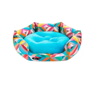 جای خواب سگ و گربه نیناپت مدل 6 ضلعی VIP طرح لوزی