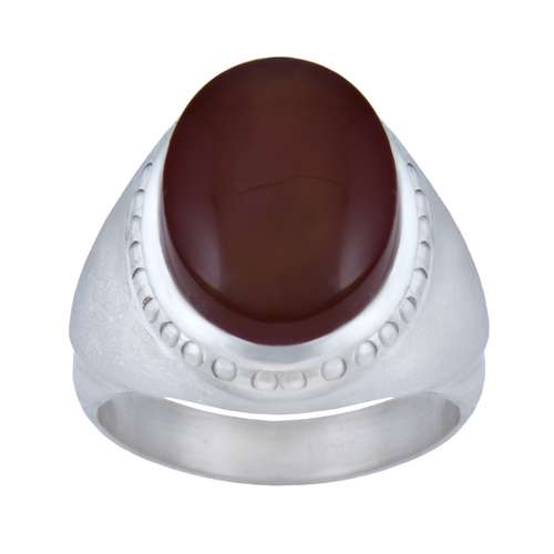 انگشتر نقره مردانه مدل سنگ عقیق اصل رکاب سیلندری کد AM_059