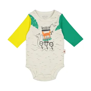 بادی آستین بلند نوزادی نیلی مدل vaiking 87180