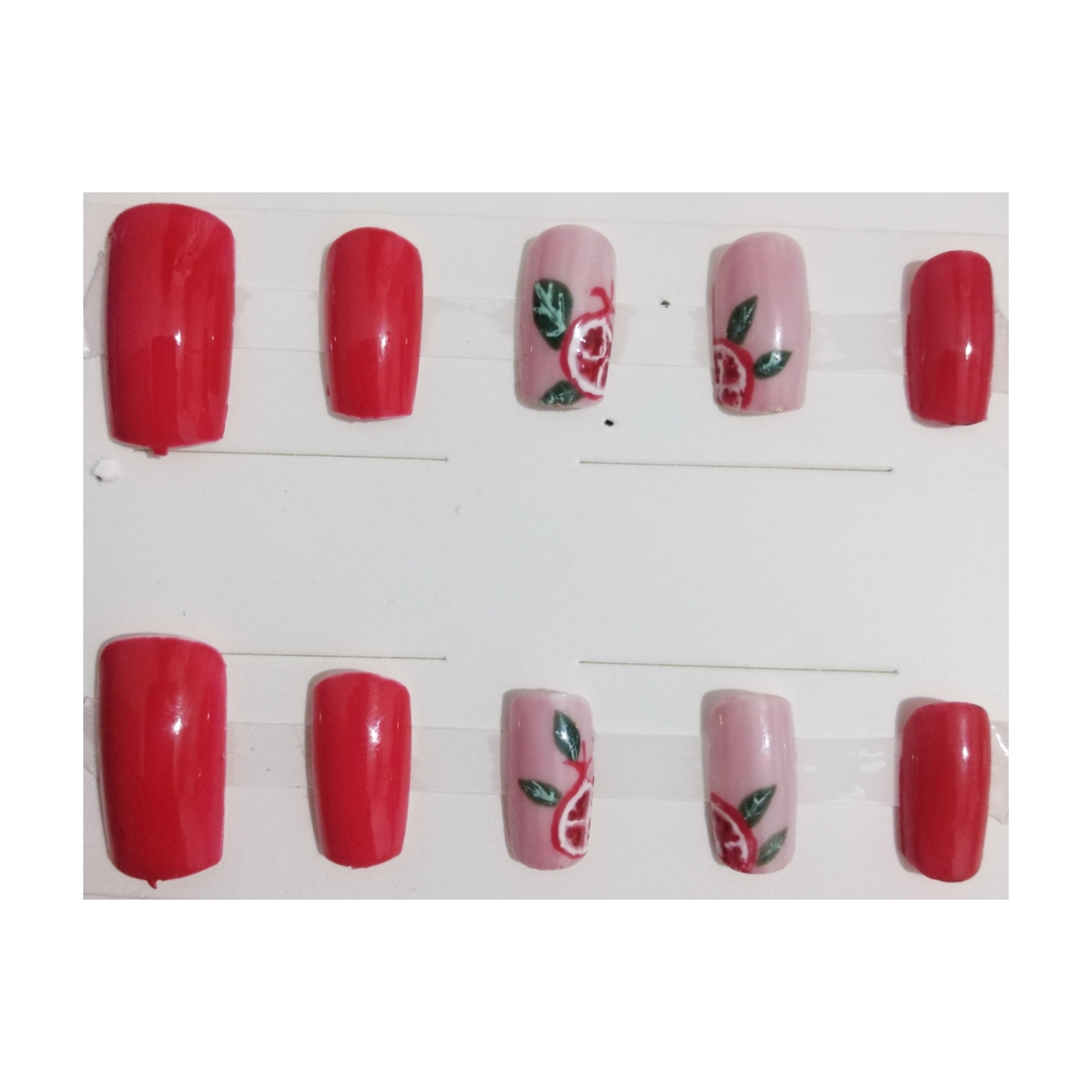 ناخن مصنوعی طرح یلدا مدل انار بسته 10 عددی