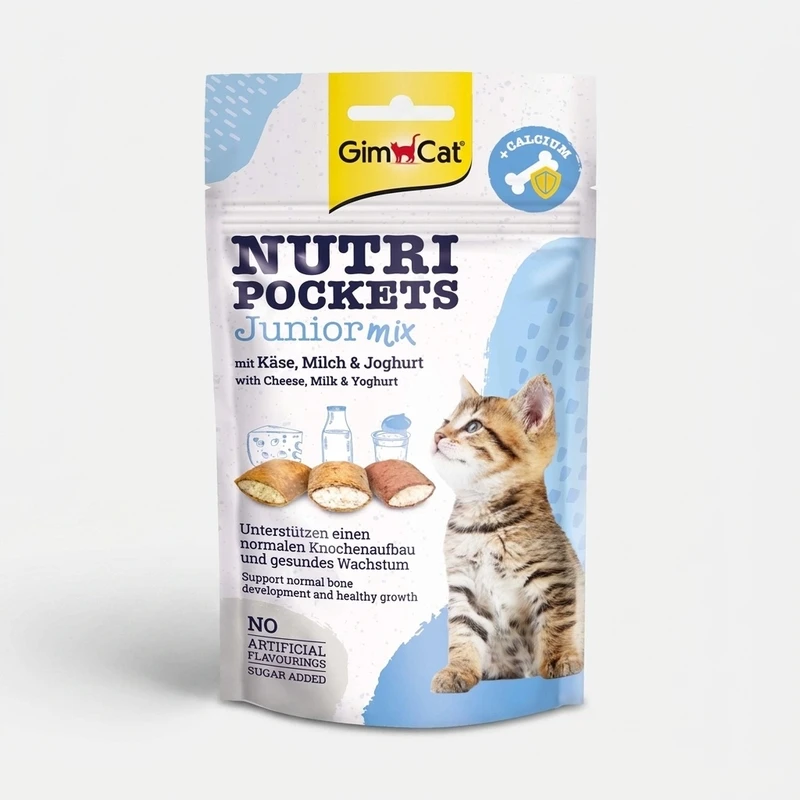 تشویقی گربه جیم کت مدل Nutri Pockets با طعم میکس وزن 60 گرم