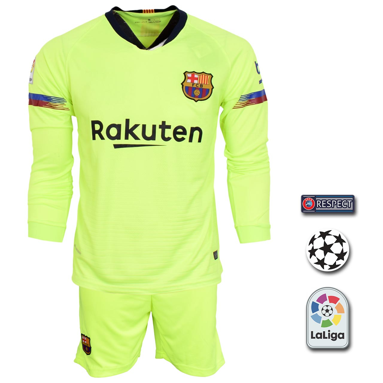 پیراهن و شورت ورزشی مردانه طرح بارسلونا مدل Away18/19 به همراه تگ