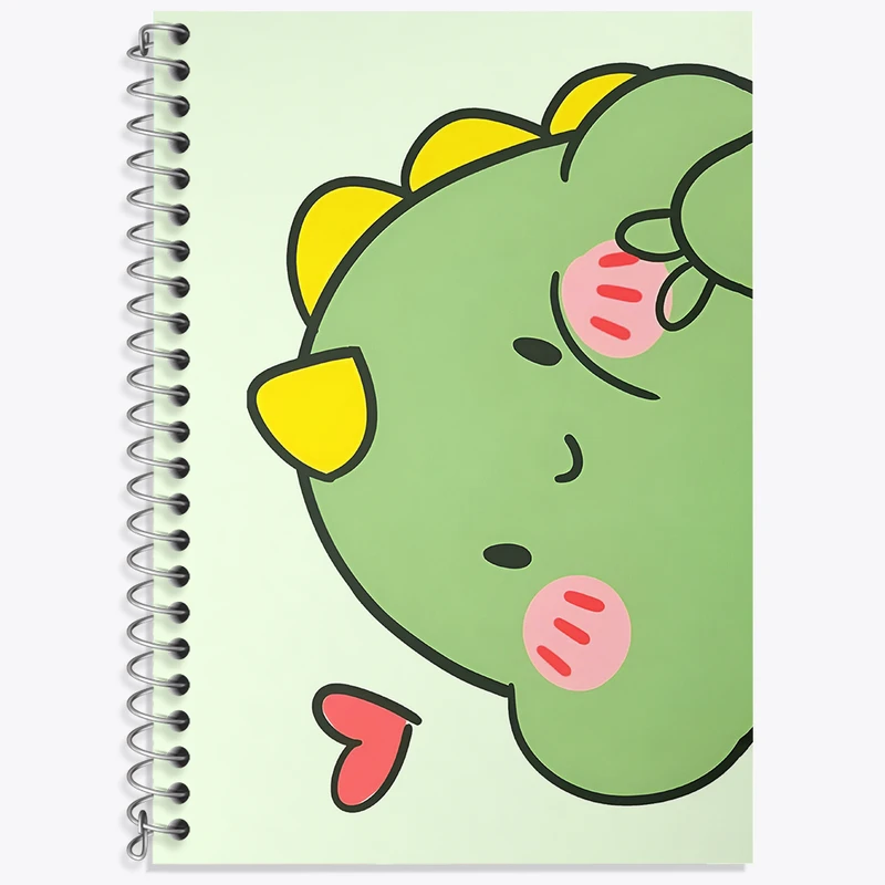 دفتر زبان 50 برگ خندالو مدل دو خط طرح دایناسور کیوت کد N5151