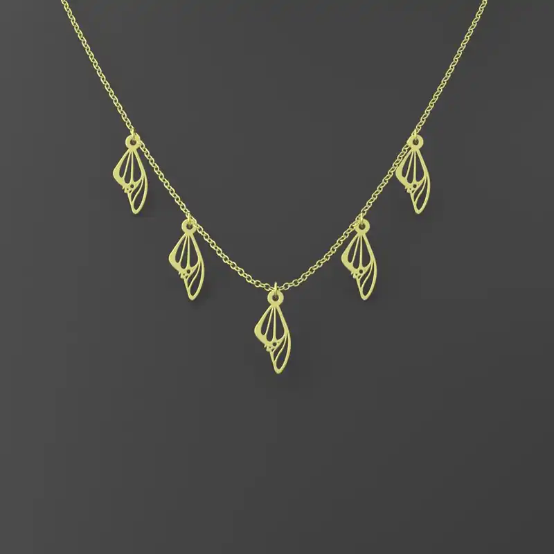گردنبند طلا 18 عیار زنانه مدوپد مدل بال پروانه کد RNA11085