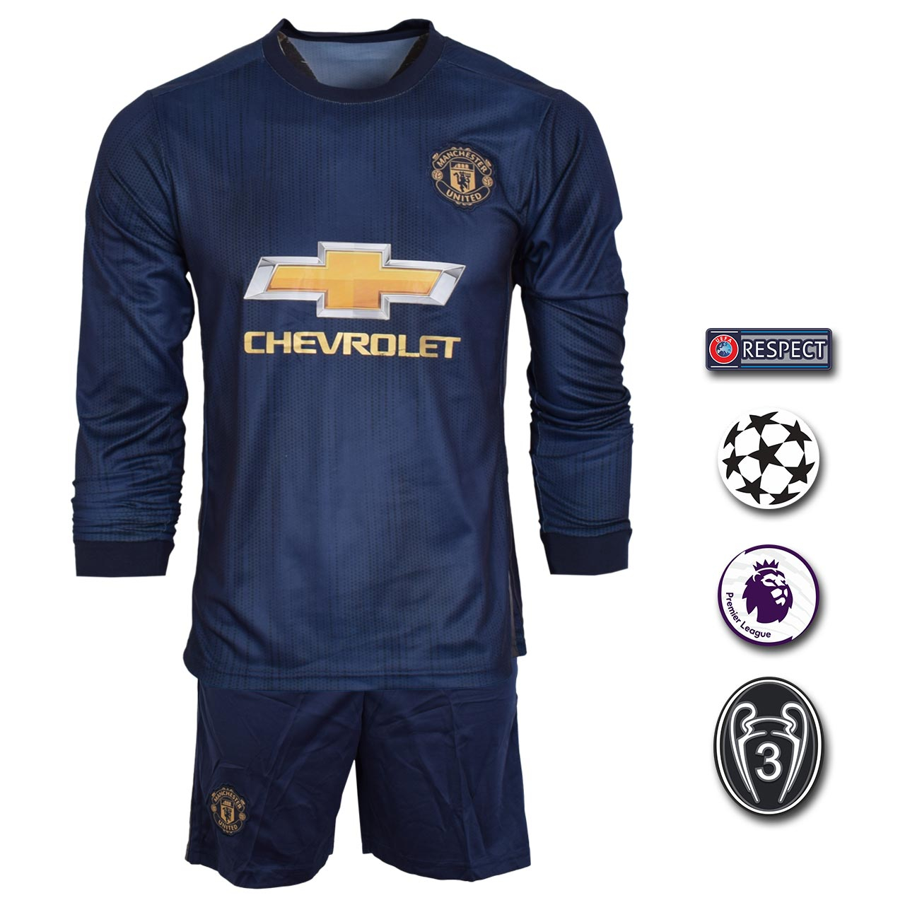 پیراهن و شورت ورزشی مردانه طرح منچستریونایتد مدل SL-3rd18/19 به همراه تگ