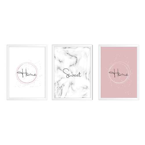 تابلو سه تکه وینا مدل Home Sweet Home