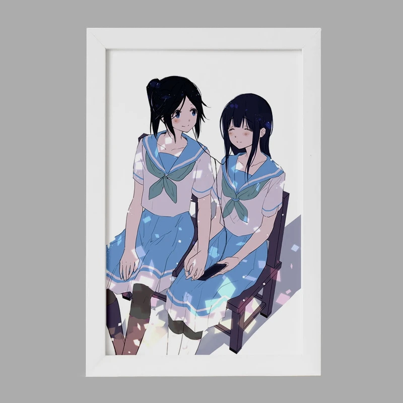 تابلو خندالو مدل کاساکی و میزور انیمه لیز و پرنده آبی کد 23826