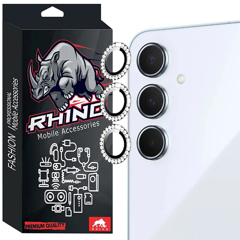 محافظ لنز دوربین شیشه ای راینو مدل Diamond Ring مناسب برای گوشی موبایل سامسونگ Galaxy A35 / A55