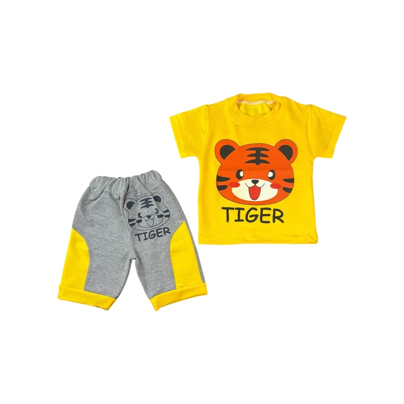 ست تی شرت و شلوارک پسرانه مدل PJ1018