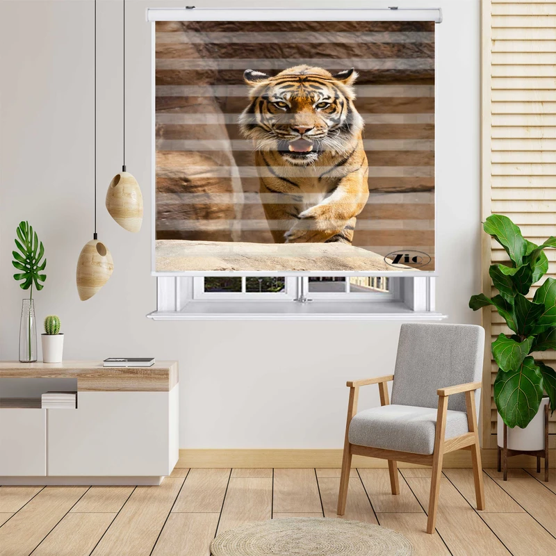 پرده زبرا زیو کد OA7056 سایز 150x150 سانتی متر