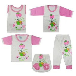 ست 5 تکه لباس نوزادی نادیا طرح خرسی کد 140014