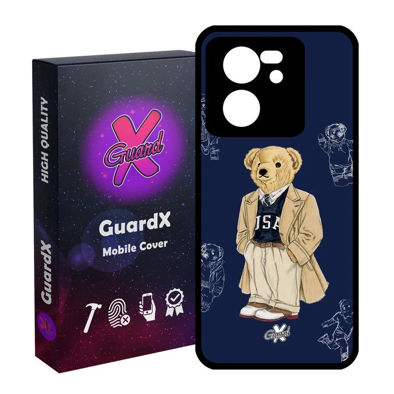 کاور گارد ایکس طرح خرس مدل Glass10427 مناسب برای گوشی موبایل شیائومی 13T/13T Pro/Redmi K60 Ultra
