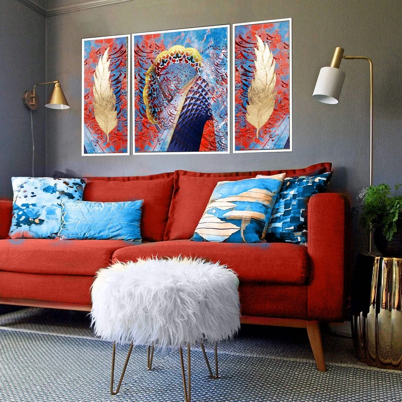 تابلو بکلیت طرح مدرن دیجیتال آرت مدل W-2878 مجموعه 3 عددی