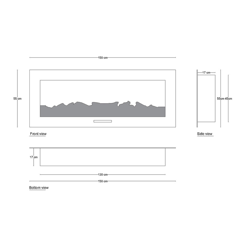 شومینه برقی اود آلوو مدل هیتر جلو تک رنگ150