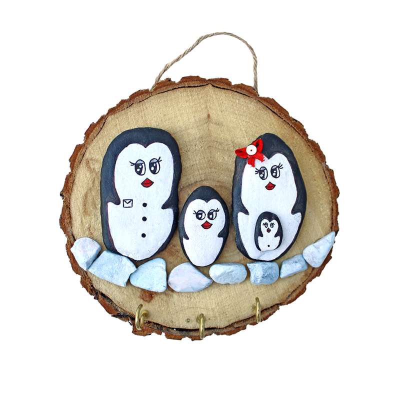 جاکلیدی مدل دیواری طرح پنگوئن های شاد