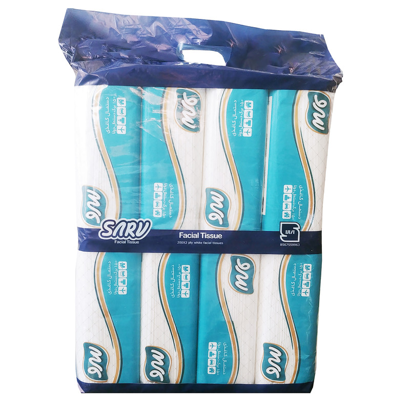دستمال کاغذی 150 برگ(دولایه) سرو طرح فیروزه بسته 8 عددی