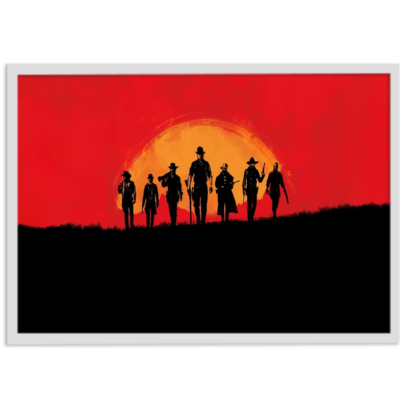 تابلو نوری بکلیت طرح بازی گیم نت Red Dead Redemption مدل چراغدار W-s1433