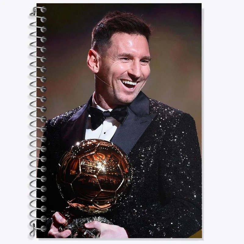 دفتر زبان 50 برگ خندالو مدل دو خط طرح لیونل مسی کد 13971