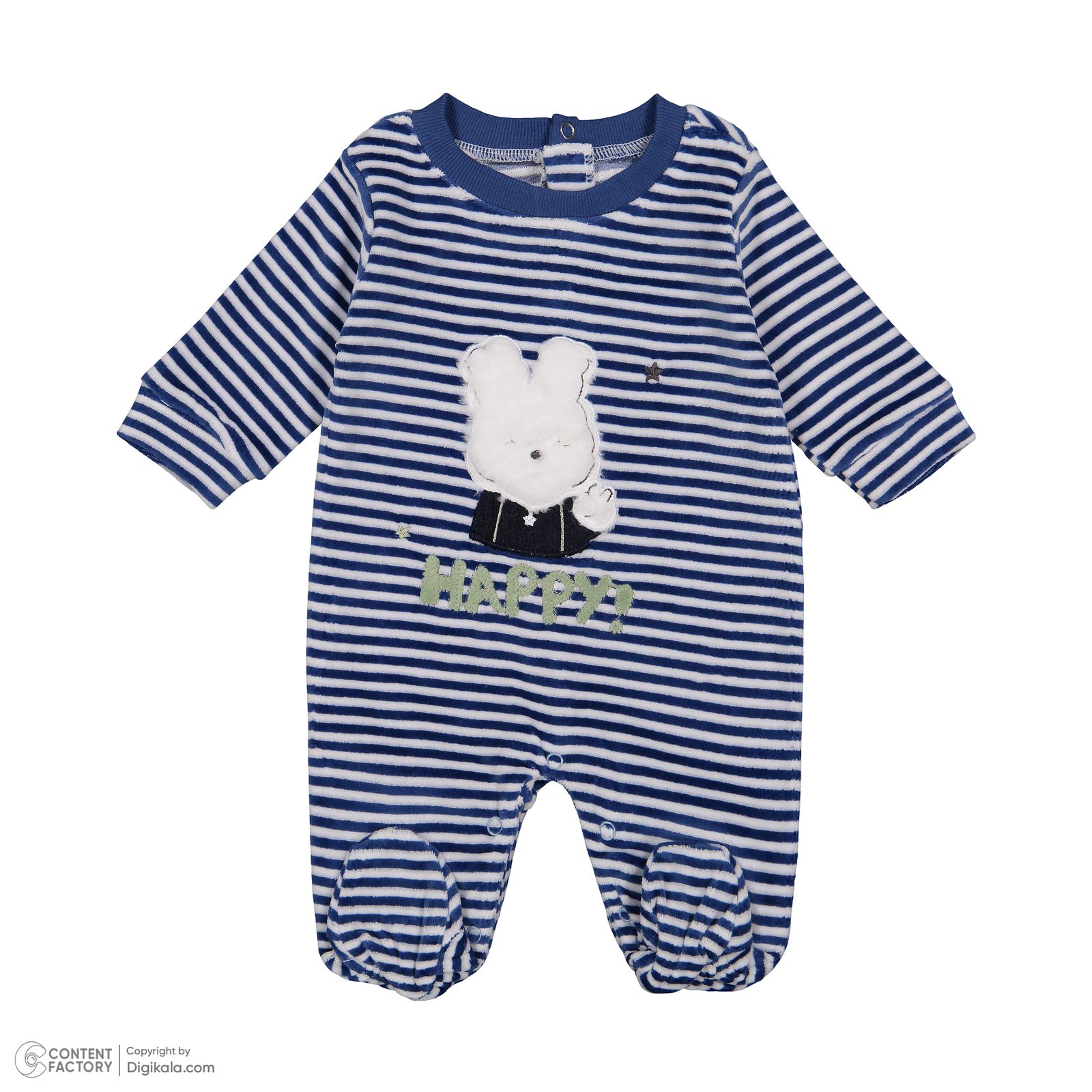 ست سرهمی و کلاه نوزادی پسرانه ایندیگو مدل 421159 - - 3