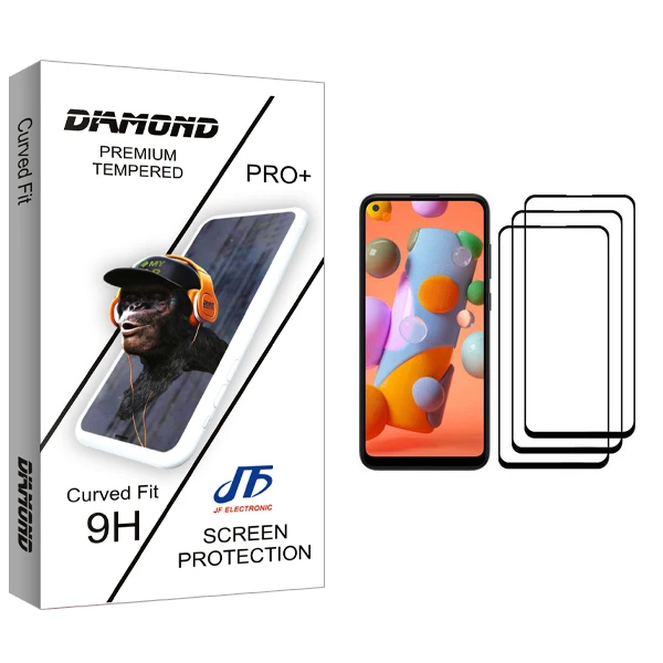 محافظ صفحه نمایش جی اف مدل Diamond glass مناسب برای گوشی موبایل سامسونگ Galaxy A11 بسته سه عددی