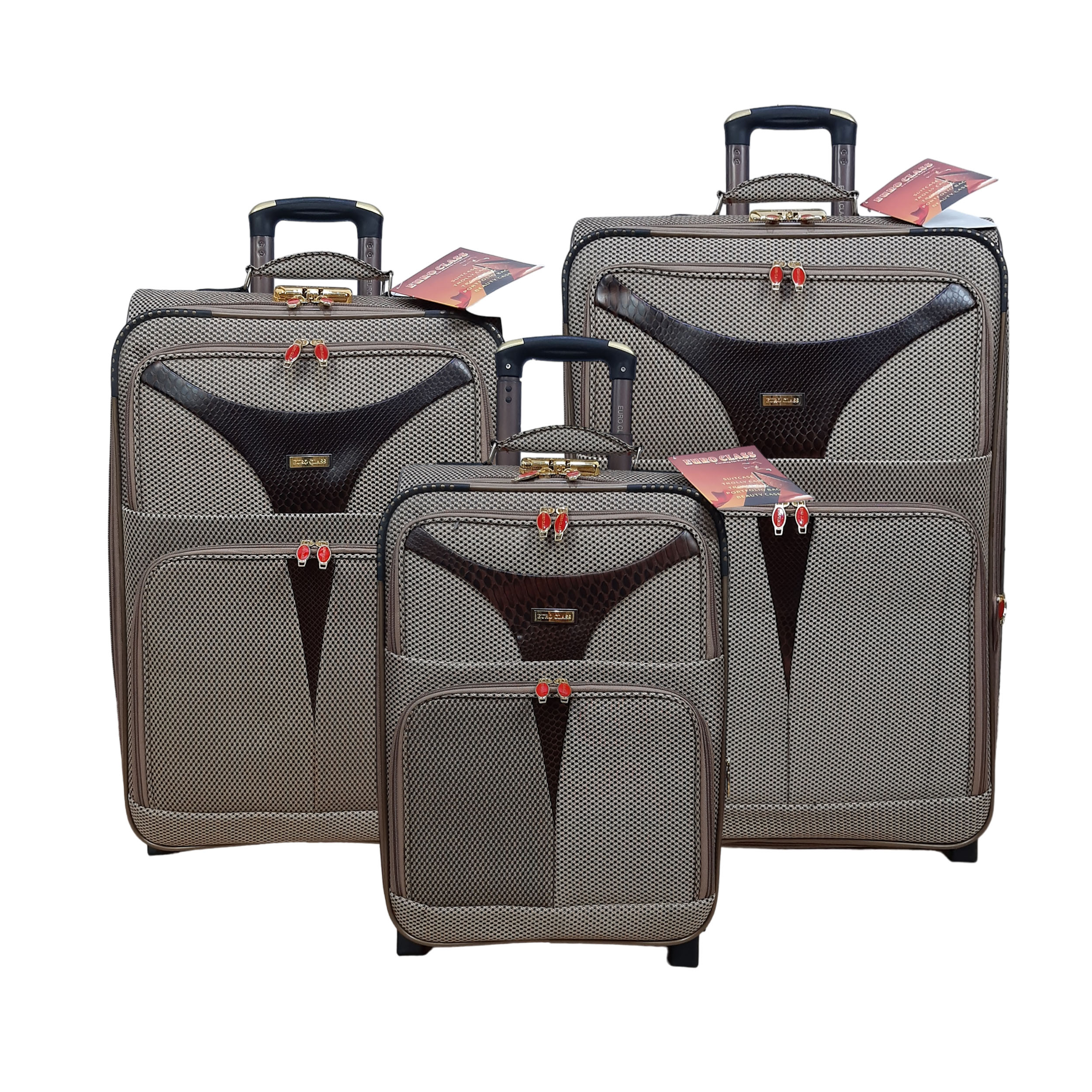 نکته خرید - قیمت روز مجموعه سه عددی چمدان یورو کلاس مدل K9050 خرید