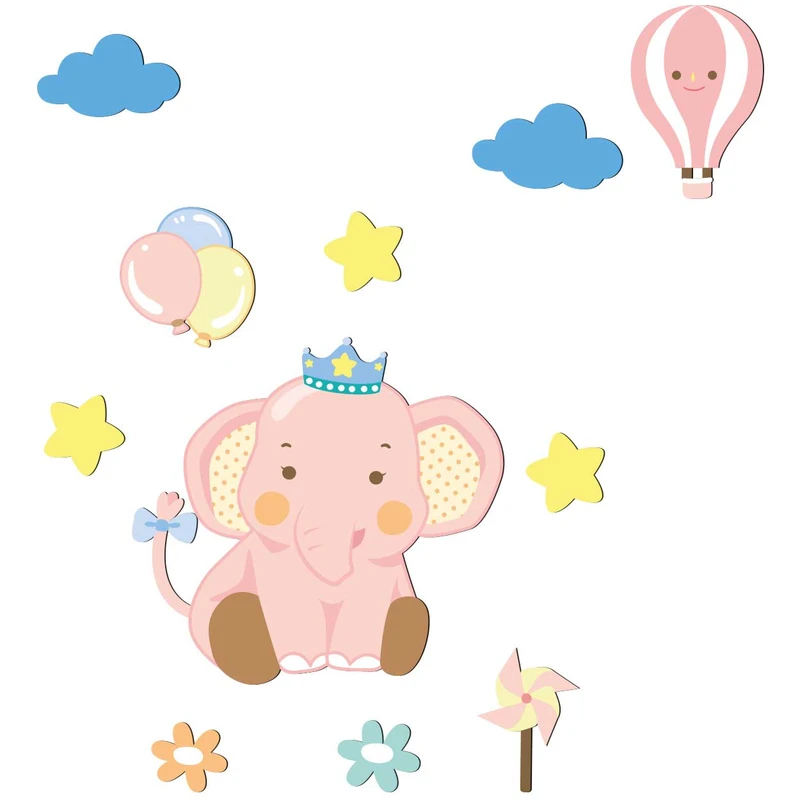 استیکر چوبی کودک باروچین مدل فیل کد 6055 مجموعه 11 عددی