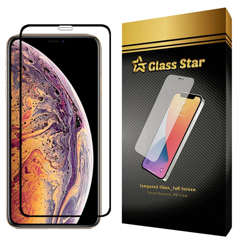 محافظ صفحه نمایش گلس استار مدل FUL مناسب برای گوشی موبایل اپل iPhone XS Max