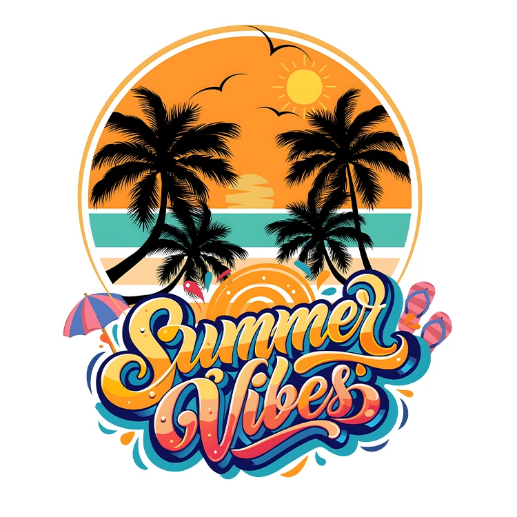 استیکر پارچه و لباس پاد آفرین مدل ساحل تابستانی کد S6104