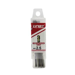 مته کبالت زیناکس کد YP-HSS-DIN338-2.5MM سایز 2.5 میلی متر مجموعه 10 عددی