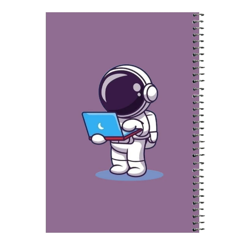 دفتر مشق 80 برگ اس جی مدل فضانورد و لپ تاپ     