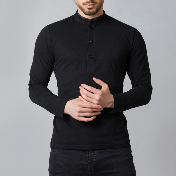 پولوشرت آستین بلند مردانه باینت مدل 393-4