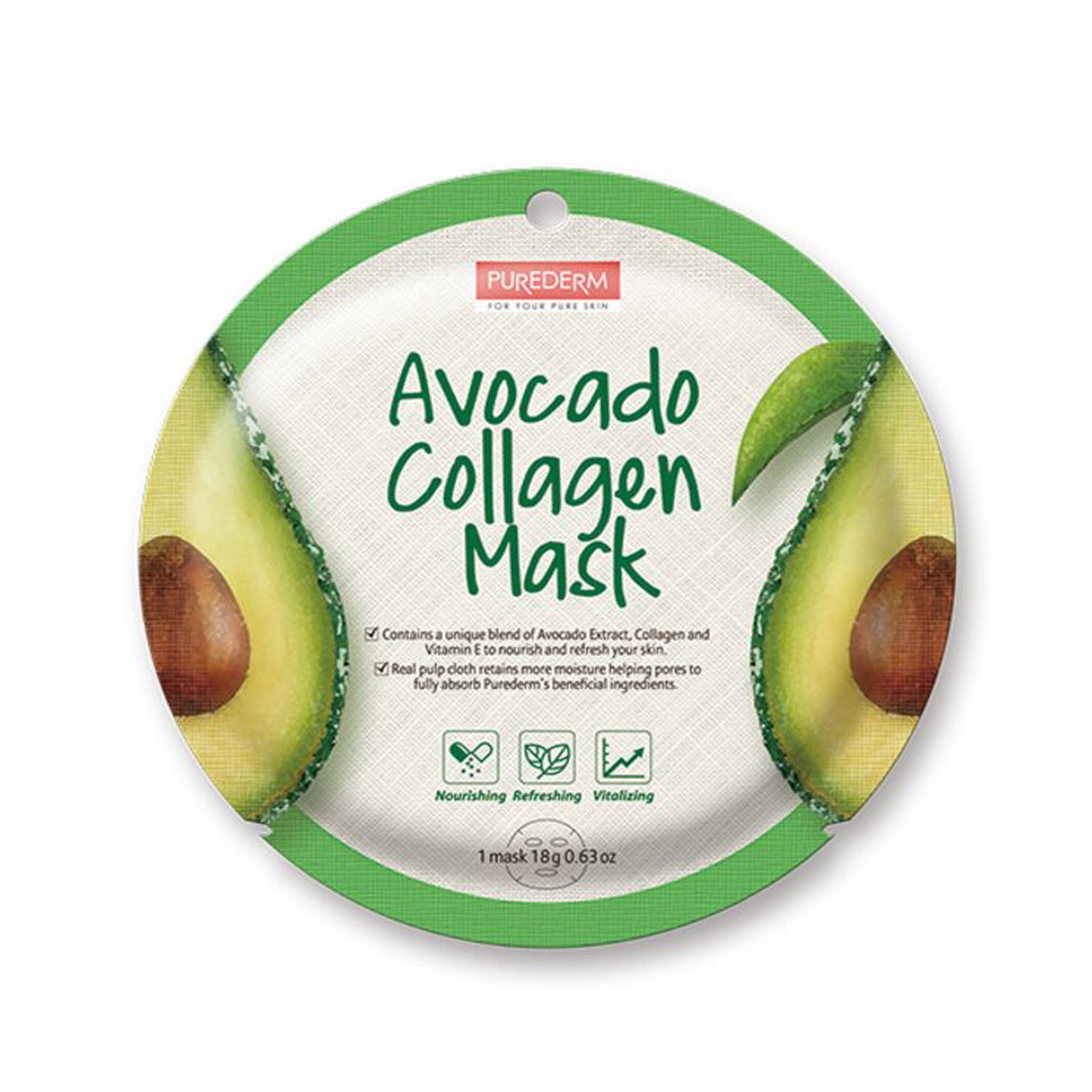 ماسک صورت پیوردرم مدل Avacado Collagen کد 2 مقدار 15.0 گرم