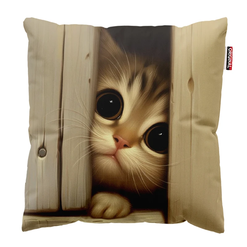 کوسن پاد آفرین مدل گربه کیوت بامزه کد 513 سایز 30*30 سانتی متر